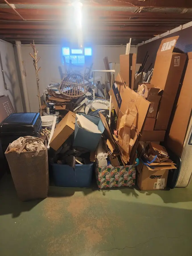 Roll-off dumpster container at job site for Roll Off Dumpster Rental in Deerfield